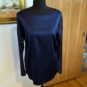 Brooks brothers silky navy blouse S